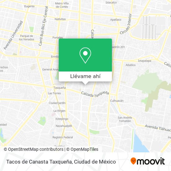 Mapa de Tacos de Canasta Taxqueña