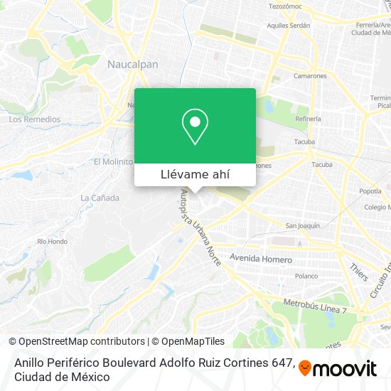 Mapa de Anillo Periférico Boulevard Adolfo Ruiz Cortines 647