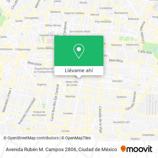 Mapa de Avenida Rubén M. Campos 2806