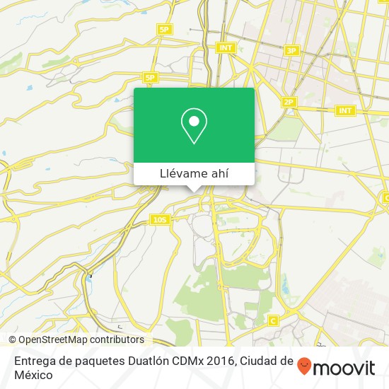 Mapa de Entrega de paquetes Duatlón CDMx 2016