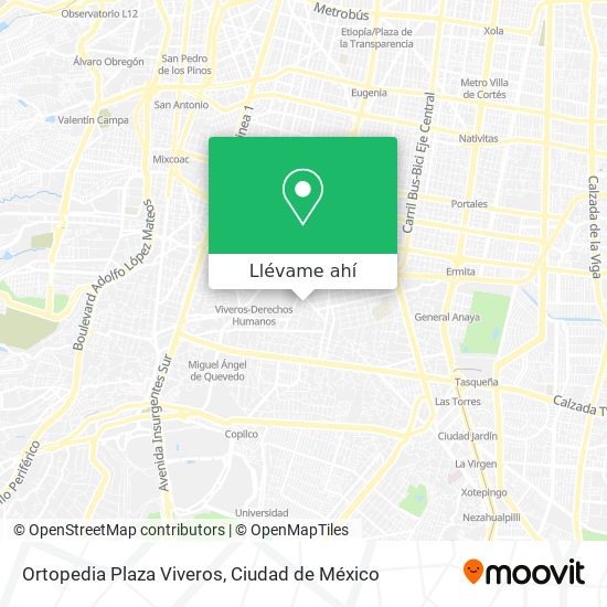 Mapa de Ortopedia Plaza Viveros