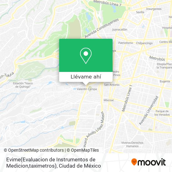 Mapa de Evime(Evaluacion de Instrumentos de Medicion,taximetros)