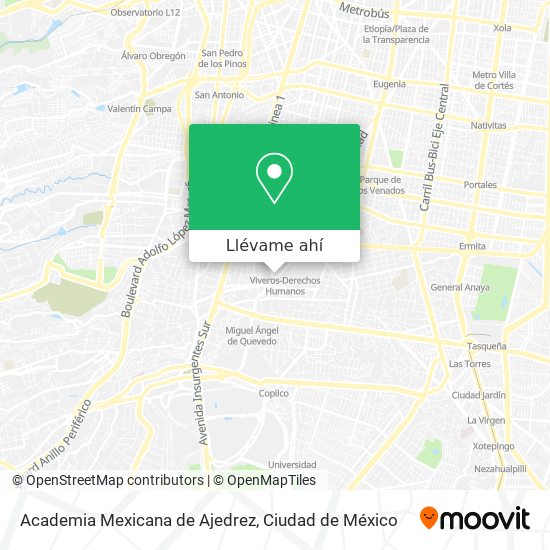 Mapa de Academia Mexicana de Ajedrez
