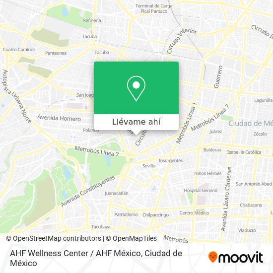 Mapa de AHF Wellness Center / AHF México
