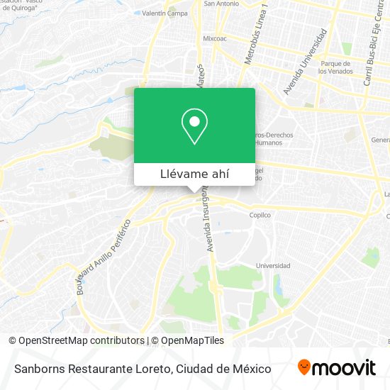 Mapa de Sanborns Restaurante Loreto