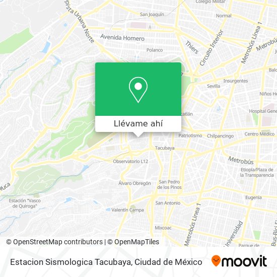 Mapa de Estacion Sismologica Tacubaya