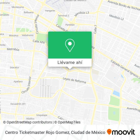 Mapa de Centro Ticketmaster Rojo Gomez