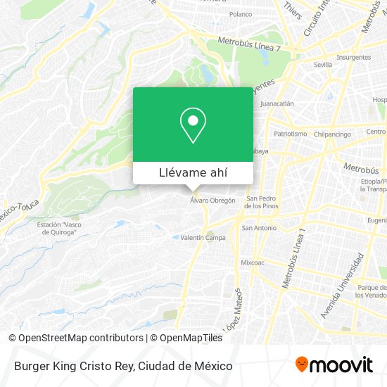 Mapa de Burger King Cristo Rey