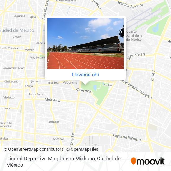 Mapa de Ciudad Deportiva Magdalena Mixhuca