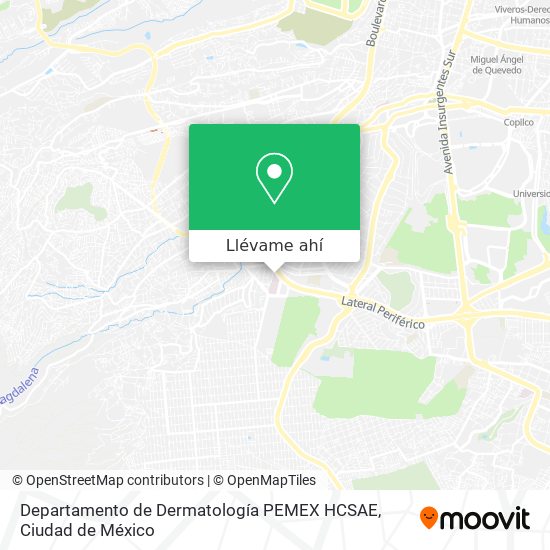 Mapa de Departamento de Dermatología PEMEX HCSAE