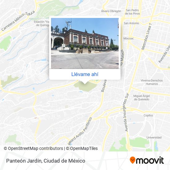 Cómo llegar a Panteón Jardín en Cuajimalpa De Morelos en Autobús o Metro?