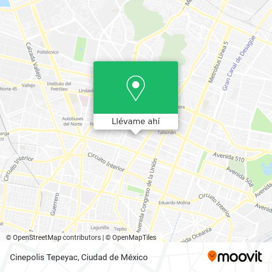 Mapa de Cinepolis Tepeyac