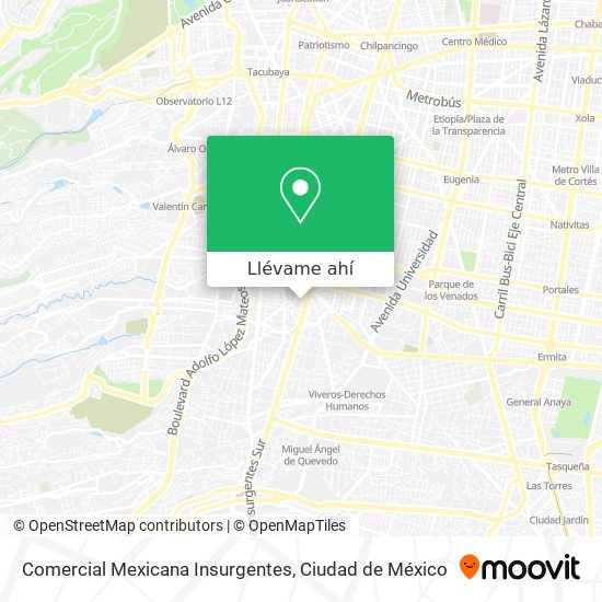 Mapa de Comercial Mexicana Insurgentes