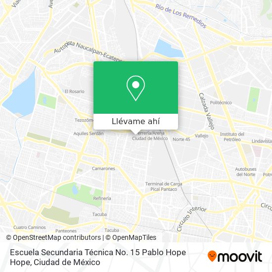 Mapa de Escuela Secundaria Técnica No. 15 Pablo Hope Hope