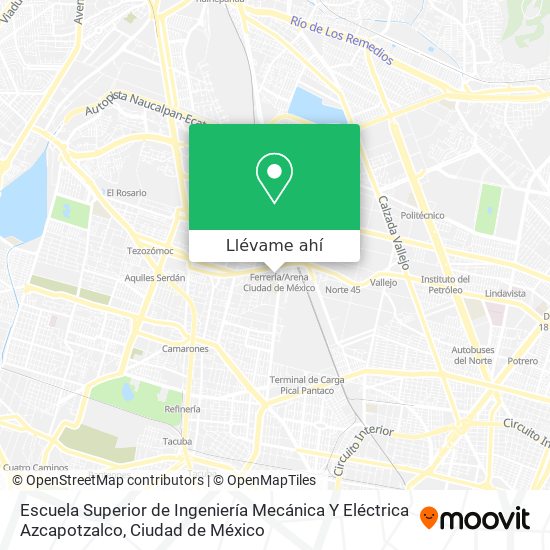 Mapa de Escuela Superior de Ingeniería Mecánica Y Eléctrica Azcapotzalco