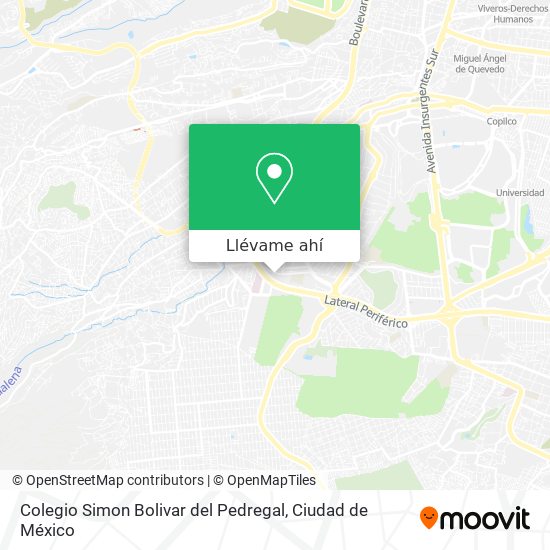 Mapa de Colegio Simon Bolivar del Pedregal