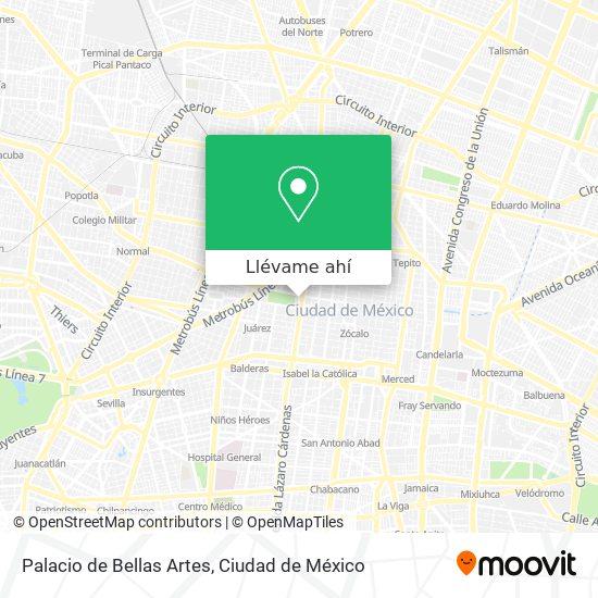Mapa de Palacio de Bellas Artes
