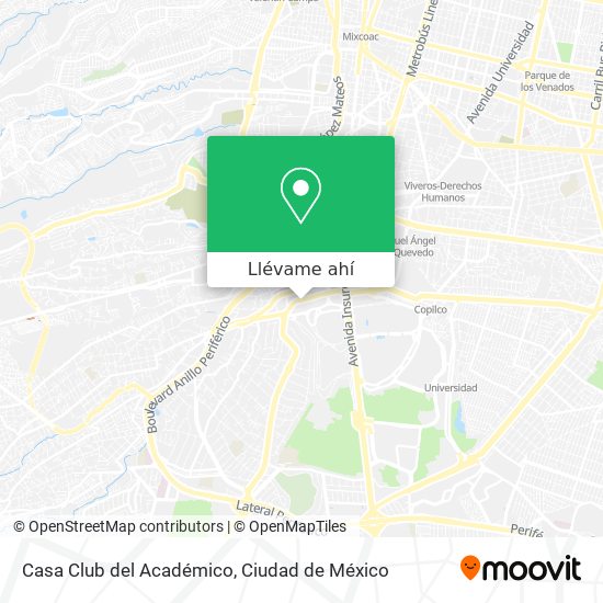 Cómo llegar a Casa Club del Académico en Alvaro Obregón en Autobús o Metro?