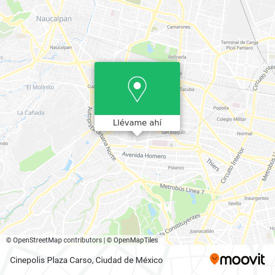 Mapa de Cinepolis Plaza Carso