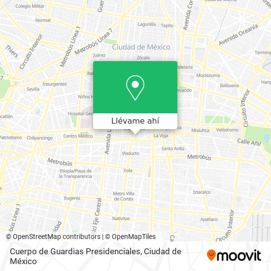 Mapa de Cuerpo de Guardias Presidenciales