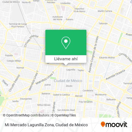 Mapa de Mi Mercado Lagunilla Zona