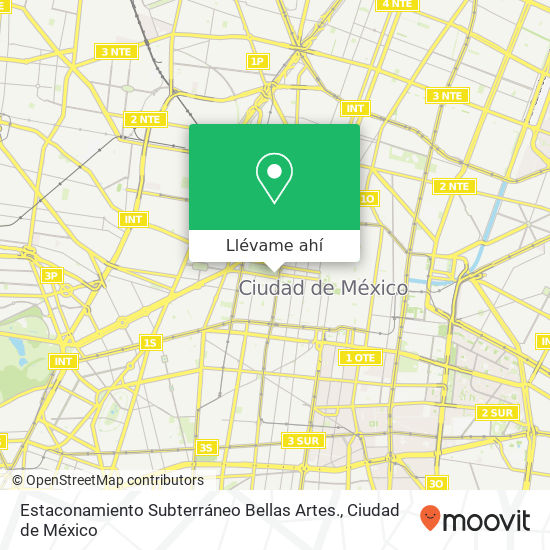 Mapa de Estaconamiento Subterráneo Bellas Artes.