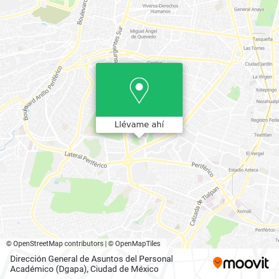 Mapa de Dirección General de Asuntos del Personal Académico (Dgapa)