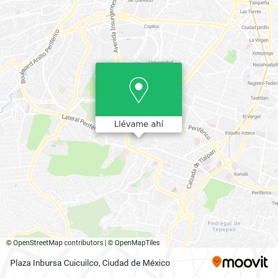 Mapa de Plaza Inbursa  Cuicuilco