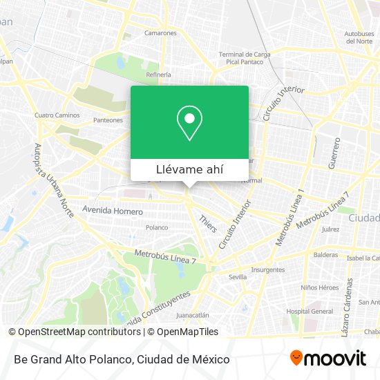 Mapa de Be Grand Alto Polanco