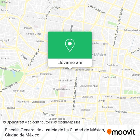 Mapa de Fiscalía General de Justicia de La Ciudad de México