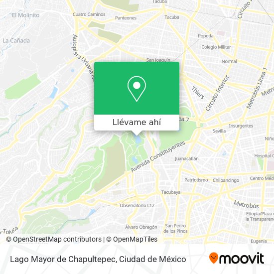 Mapa de Lago Mayor de Chapultepec