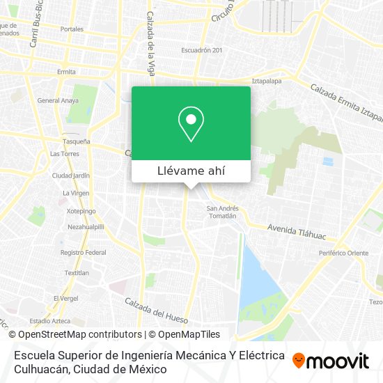 Mapa de Escuela Superior de Ingeniería Mecánica Y Eléctrica Culhuacán