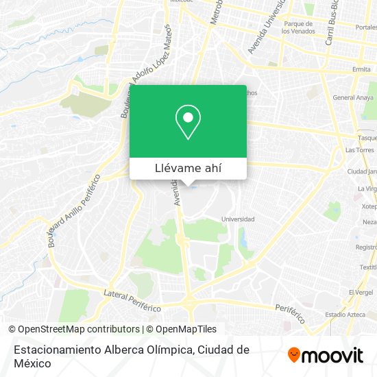 Mapa de Estacionamiento Alberca Olímpica