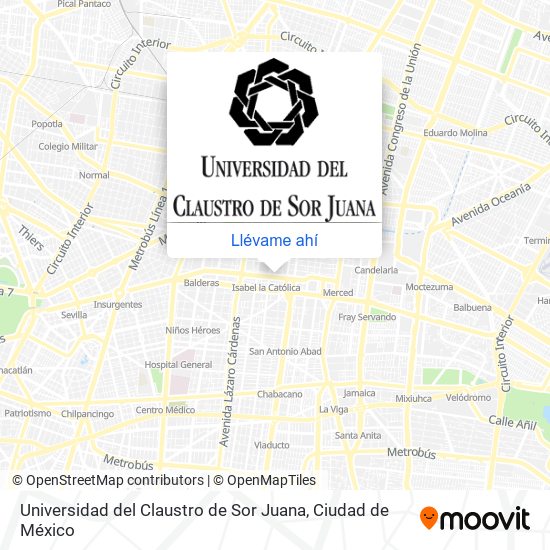 Mapa de Universidad del Claustro de Sor Juana