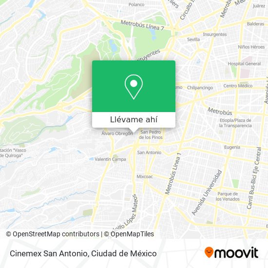 Mapa de Cinemex San Antonio