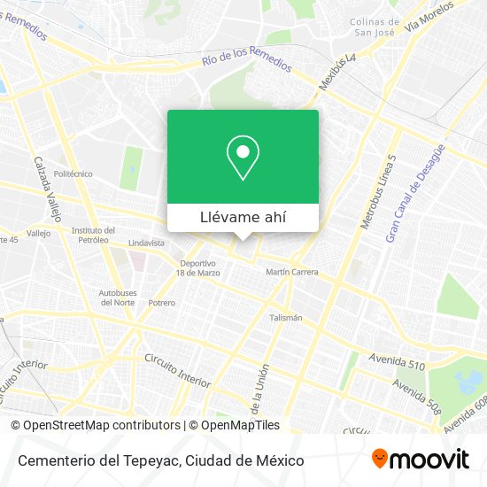 Mapa de Cementerio del Tepeyac