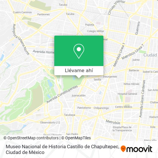 Mapa de Museo Nacional de Historia Castillo de Chapultepec