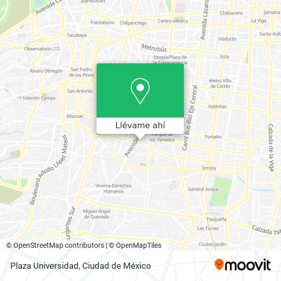 Mapa de Plaza Universidad
