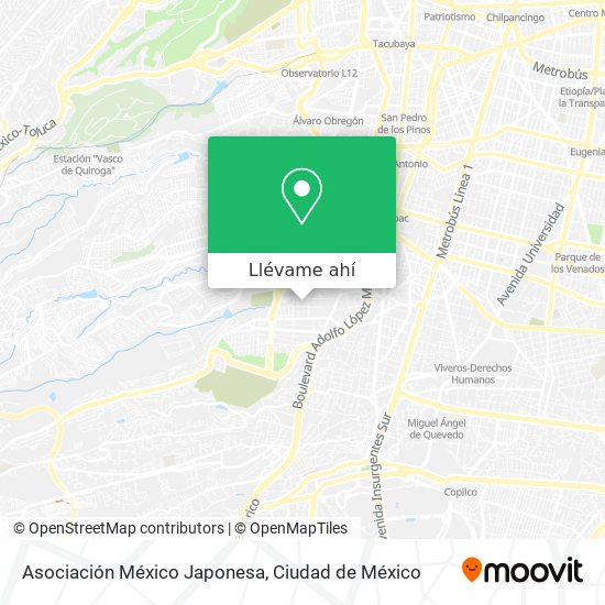 Mapa de Asociación México Japonesa