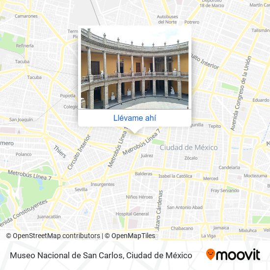 Cómo llegar a Museo Nacional de San Carlos en Azcapotzalco en Autobús o  Metro?