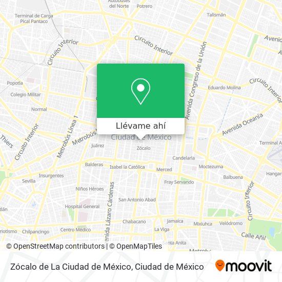 Mapa de Zócalo de La Ciudad de México