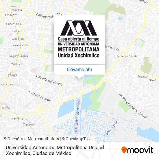 Mapa de Universidad Autónoma Metropolitana Unidad Xochimilco