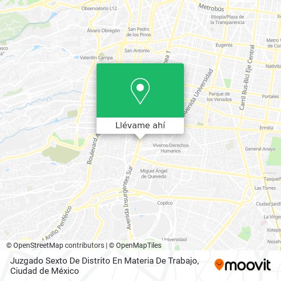 Mapa de Juzgado Sexto De Distrito En Materia De Trabajo