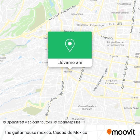 Mapa de the guitar house mexico