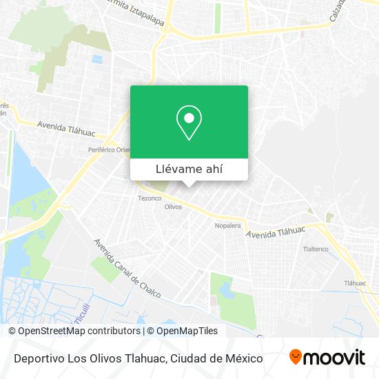 Mapa de Deportivo Los Olivos Tlahuac