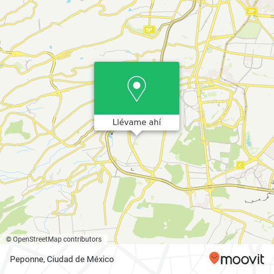 Mapa de Peponne, Avenida de las Fuentes Jardines del Pedregal 01900 Álvaro Obregón, Ciudad de México