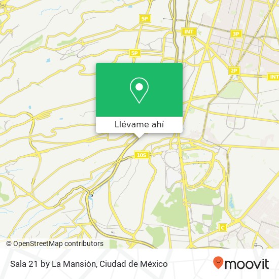 Mapa de Sala 21 by La Mansión, Monterrey Progreso 01080 Álvaro Obregón, Ciudad de México