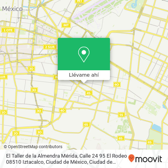 Mapa de El Taller de la Almendra Mérida, Calle 24 95 El Rodeo 08510 Iztacalco, Ciudad de México