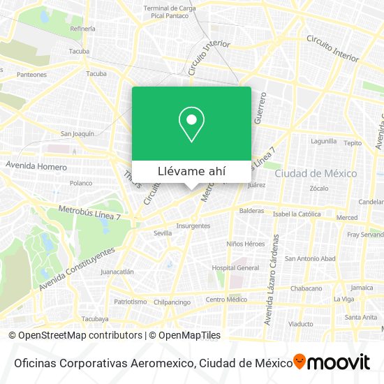 Mapa de Oficinas Corporativas Aeromexico