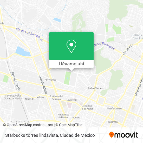 Mapa de Starbucks torres lindavista